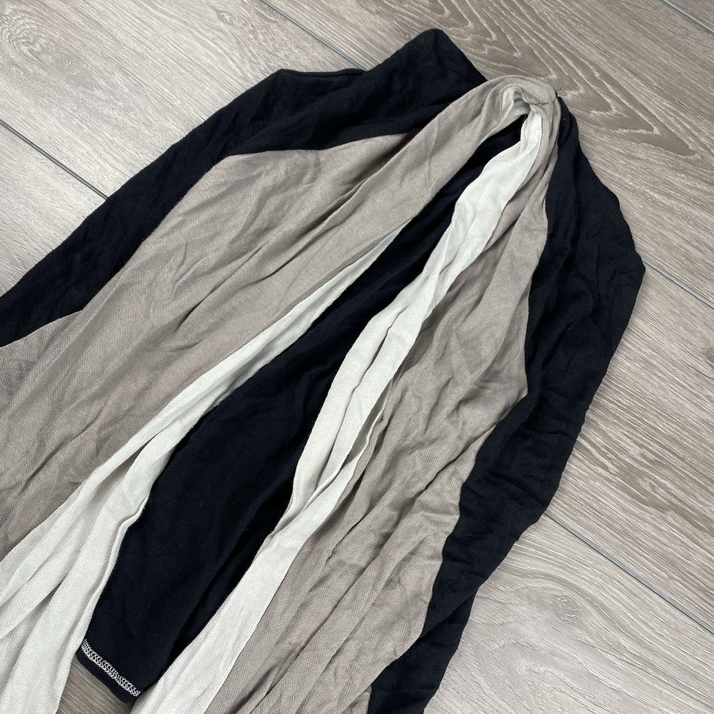 Renee C Women's Knit‎ Open Sleeveless Cardigan Black Grey White Large